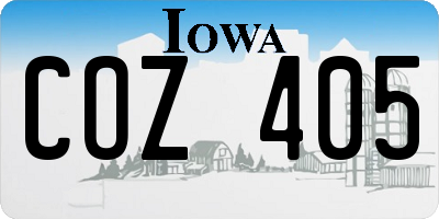 IA license plate COZ405
