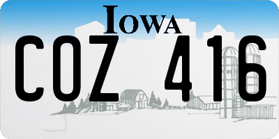IA license plate COZ416