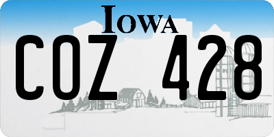 IA license plate COZ428