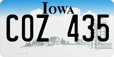 IA license plate COZ435