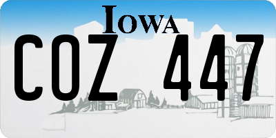 IA license plate COZ447
