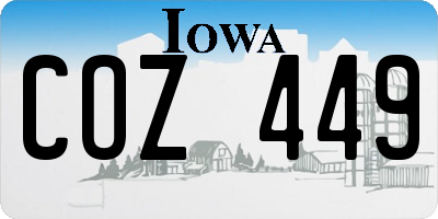 IA license plate COZ449