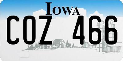 IA license plate COZ466