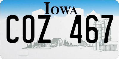 IA license plate COZ467