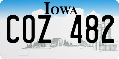 IA license plate COZ482
