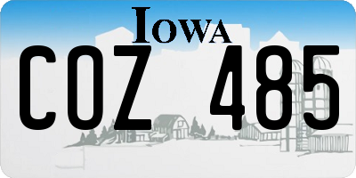 IA license plate COZ485