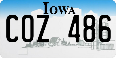 IA license plate COZ486