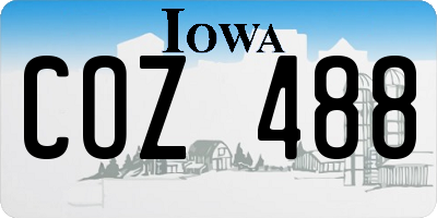 IA license plate COZ488
