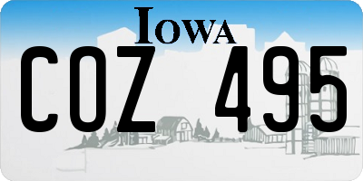 IA license plate COZ495