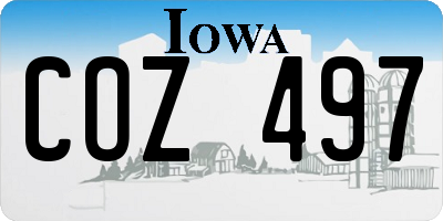 IA license plate COZ497