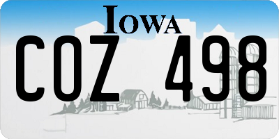 IA license plate COZ498