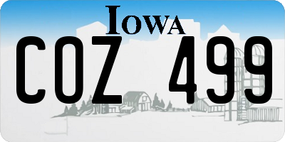 IA license plate COZ499