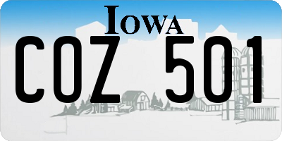 IA license plate COZ501