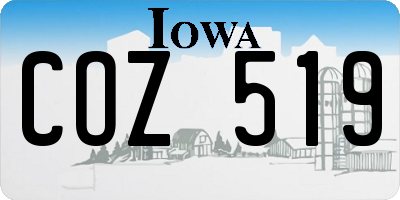 IA license plate COZ519