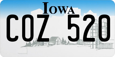 IA license plate COZ520