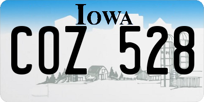 IA license plate COZ528