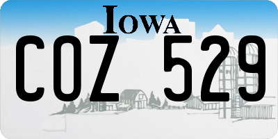 IA license plate COZ529