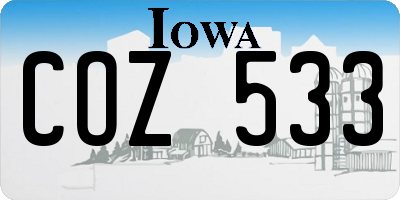 IA license plate COZ533