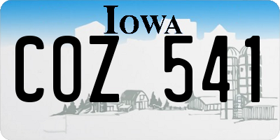IA license plate COZ541