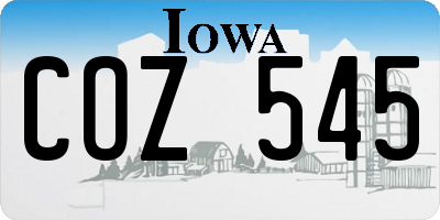 IA license plate COZ545