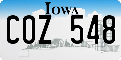 IA license plate COZ548