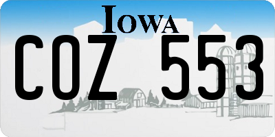 IA license plate COZ553