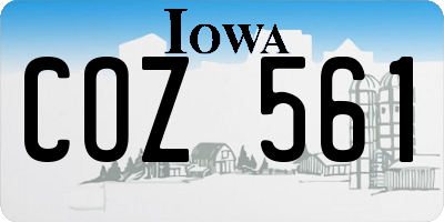 IA license plate COZ561