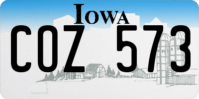 IA license plate COZ573