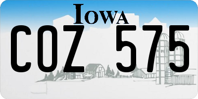 IA license plate COZ575