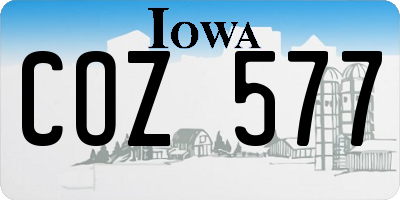 IA license plate COZ577