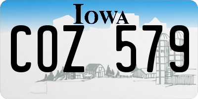 IA license plate COZ579