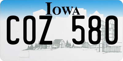 IA license plate COZ580