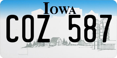 IA license plate COZ587