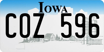 IA license plate COZ596