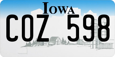 IA license plate COZ598
