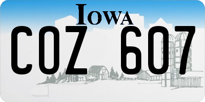 IA license plate COZ607