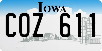 IA license plate COZ611