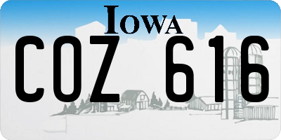 IA license plate COZ616