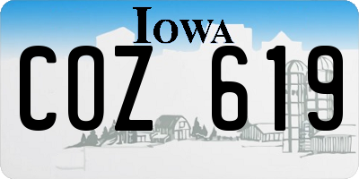 IA license plate COZ619