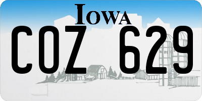 IA license plate COZ629