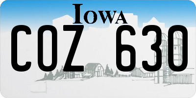 IA license plate COZ630