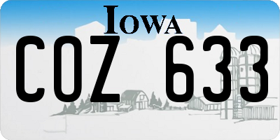 IA license plate COZ633