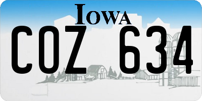 IA license plate COZ634