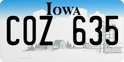 IA license plate COZ635