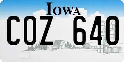 IA license plate COZ640