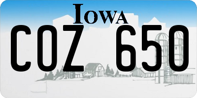 IA license plate COZ650