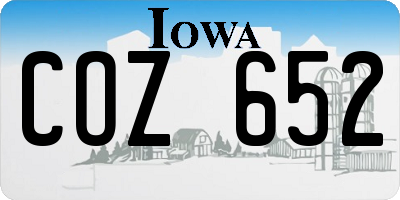 IA license plate COZ652
