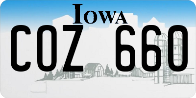 IA license plate COZ660