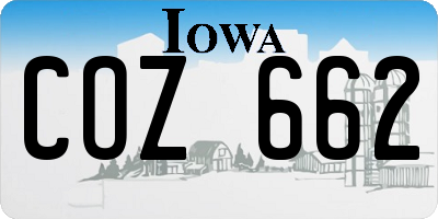 IA license plate COZ662