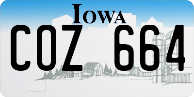 IA license plate COZ664